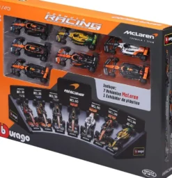 1/43e PACK DE 7 VEHICULES MC LAREN F1 AVEC UN PRESENTOIR