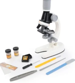 EXPLORA MICROSCOPE BLANC - 3 TYPES DE GROSSISSEMENT- OUTILS INCLUS