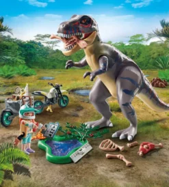 EXPLORATEUR AVEC MOTO ET TYRANNOSAURE - 71524