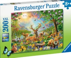 FAMILLE DE CERFS ET AUTRES ANIMAUX - PUZZLE 200 PIECES XXL