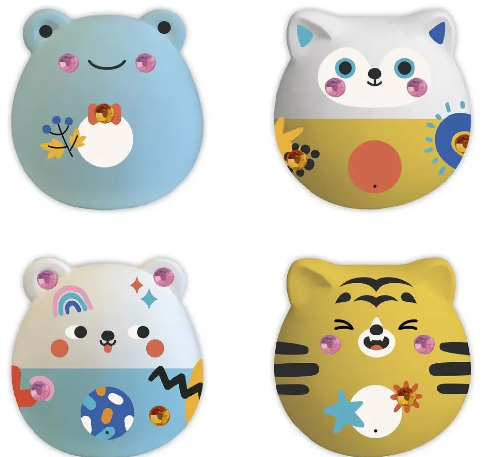4 FIGURINES PLATRE A DECORER - ANIMAUX