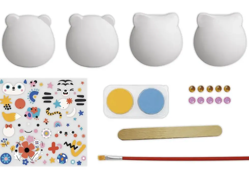 4 FIGURINES PLATRE A DECORER - ANIMAUX