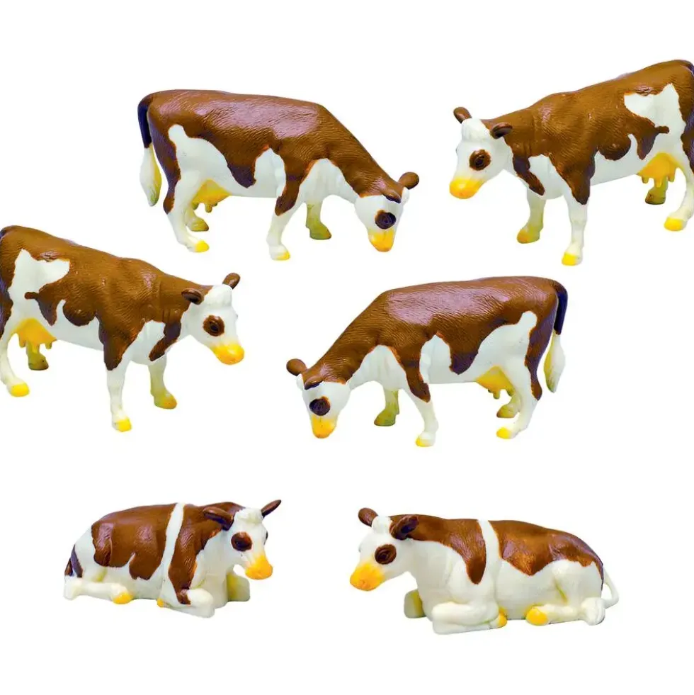 FIGURINES VACHES MARRON ET BLANCHES