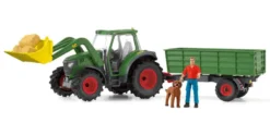 FIGURINE - TRACTEUR AVEC REMORQUE