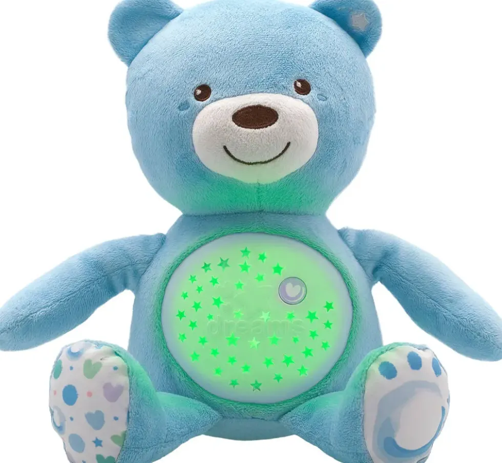 FIRST DREAMS - PELUCHE OURSON PROJECTEUR BABY BEAR BLEU