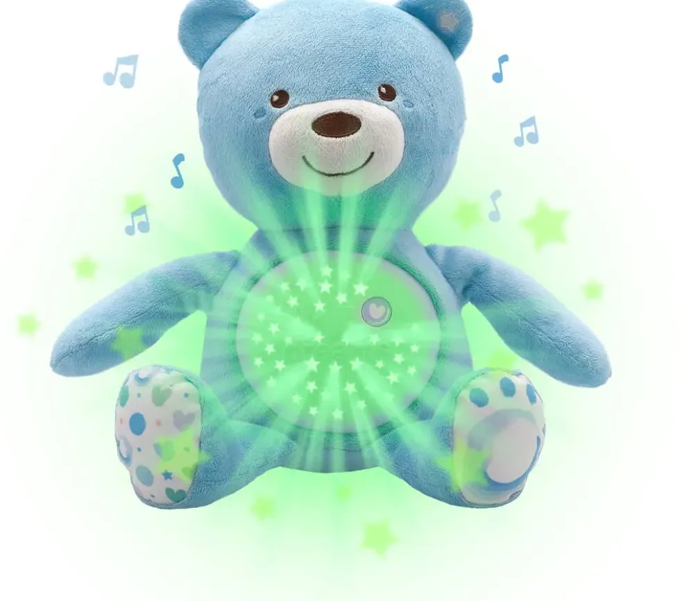 FIRST DREAMS - PELUCHE OURSON PROJECTEUR BABY BEAR BLEU