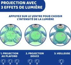 FIRST DREAMS - PELUCHE OURSON PROJECTEUR BABY BEAR BLEU