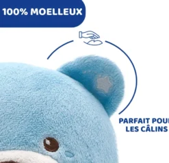 FIRST DREAMS - PELUCHE OURSON PROJECTEUR BABY BEAR BLEU