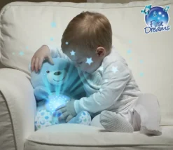 FIRST DREAMS - PELUCHE OURSON PROJECTEUR BABY BEAR BLEU
