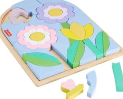 FISHER PRICE WOODEN PUZZLE BLOCKS FLOWER