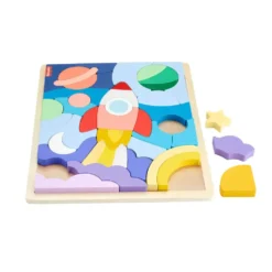 FISHER PRICE WOODEN PUZZLESPACE BLOCKS