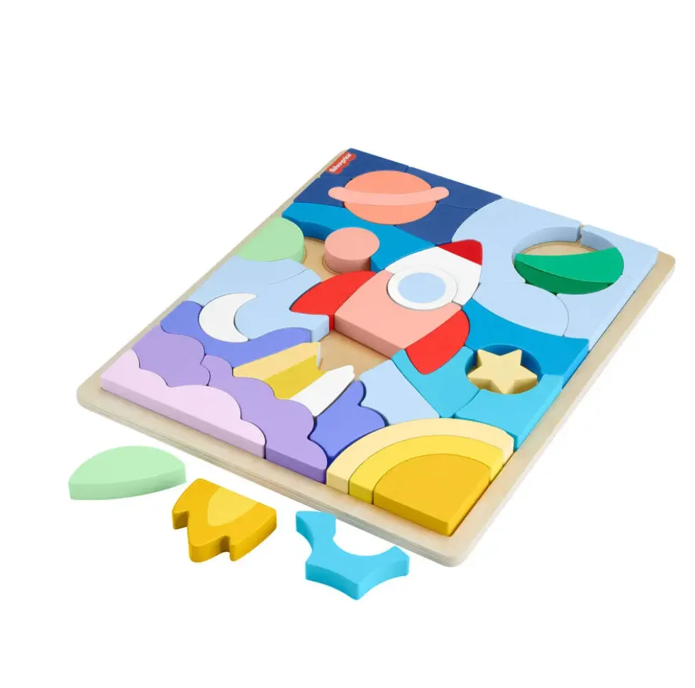 FISHER PRICE WOODEN PUZZLESPACE BLOCKS