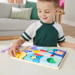 FISHER PRICE WOODEN PUZZLESPACE BLOCKS