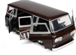 1/24 FORD ECONOLINE BUS W -METMS RED FIGURE BROWN HOLLYWOOD RIDES 1965