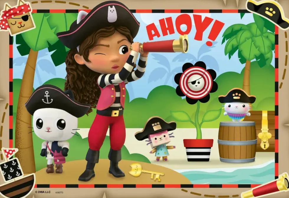 GABBY ET LA MAISON MAGIQUE - PUZZLES 2X24 PIECES - LA FETE DES PIRATES