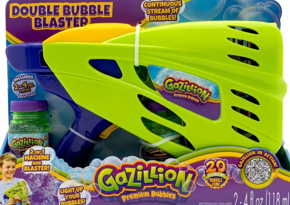 GAZILLION - PISTOLET DOUBLE BUBBLE BLASTER AVEC RECHARGE 237 ML