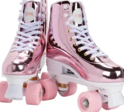 GEM SKATES - PATINS A ROULETTES QUAD ROLLER - HOLO ROSE - L 39-42