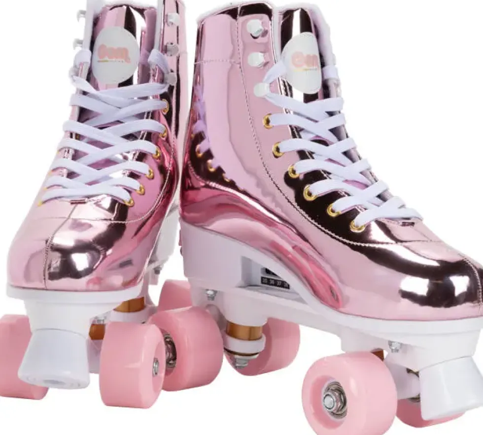 GEM SKATES - PATINS A ROULETTES QUAD ROLLER - HOLO ROSE - L 39-42