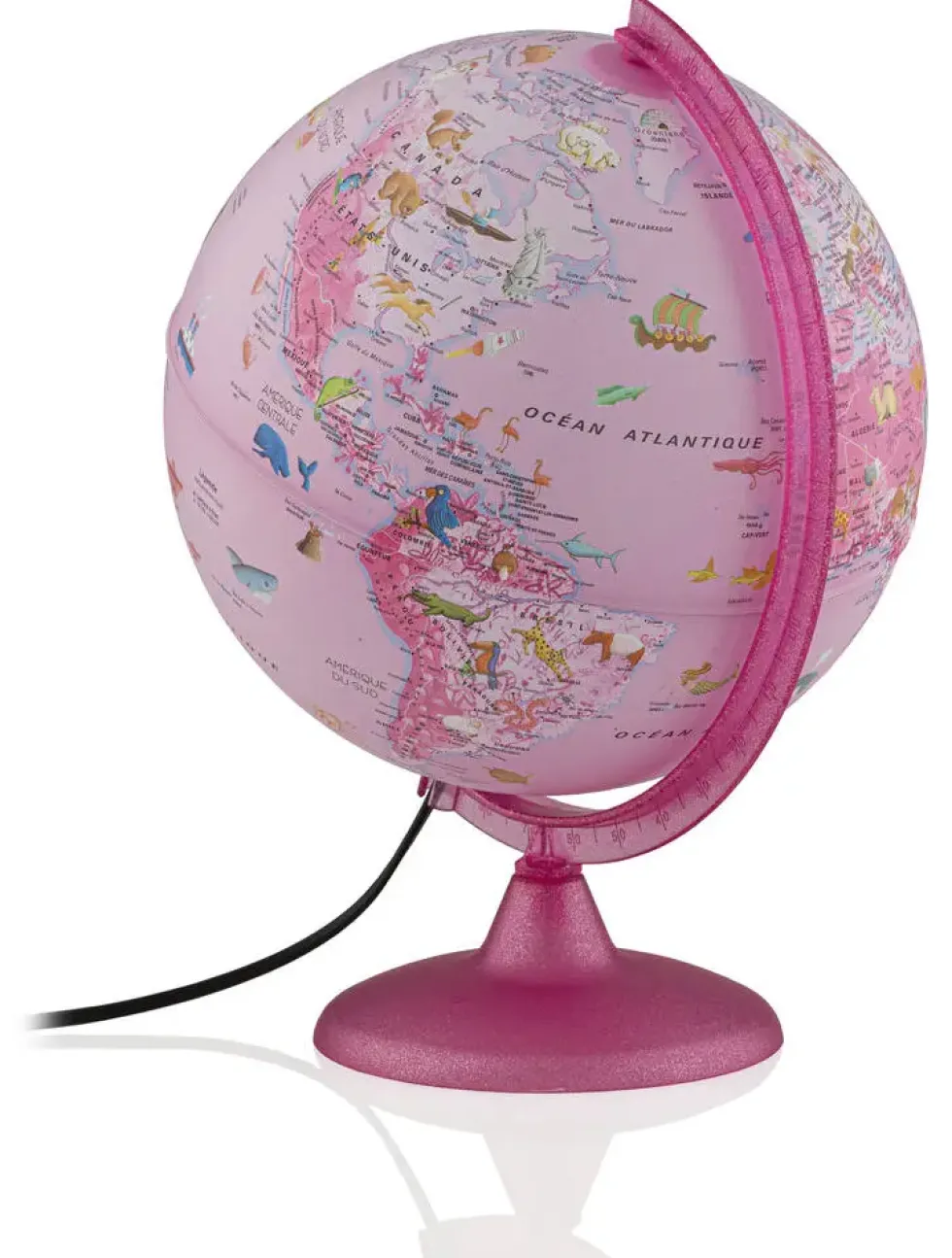 GLOBE LUMINEUX 25 CM PINK ZOO