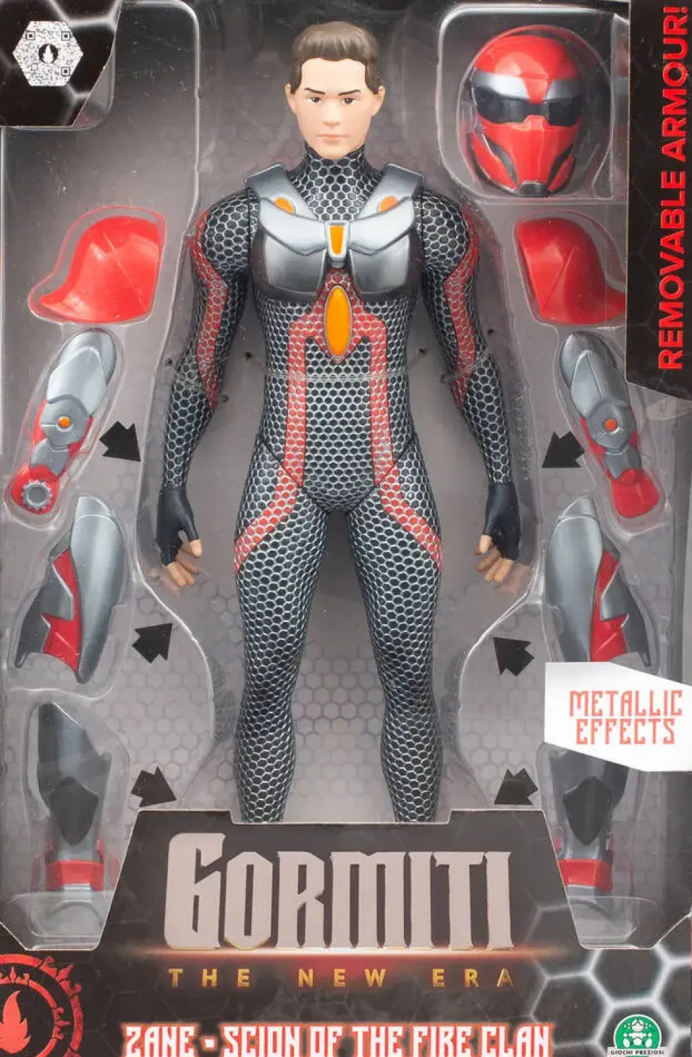 GORMITI - FIGURINE ARTICULEE DE 27 CM SCION AVEC ARMURE - FEU