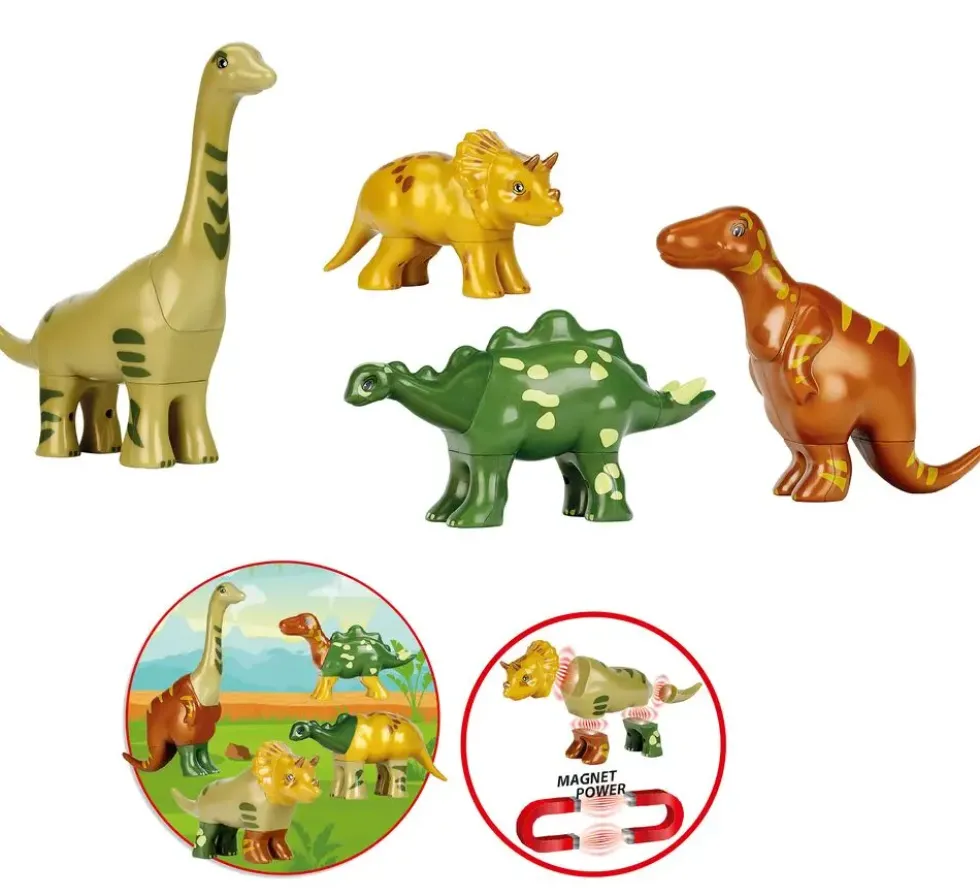 4 GRANDS DINOSAURES MAGNETIQUES FUNNY PUZZLE