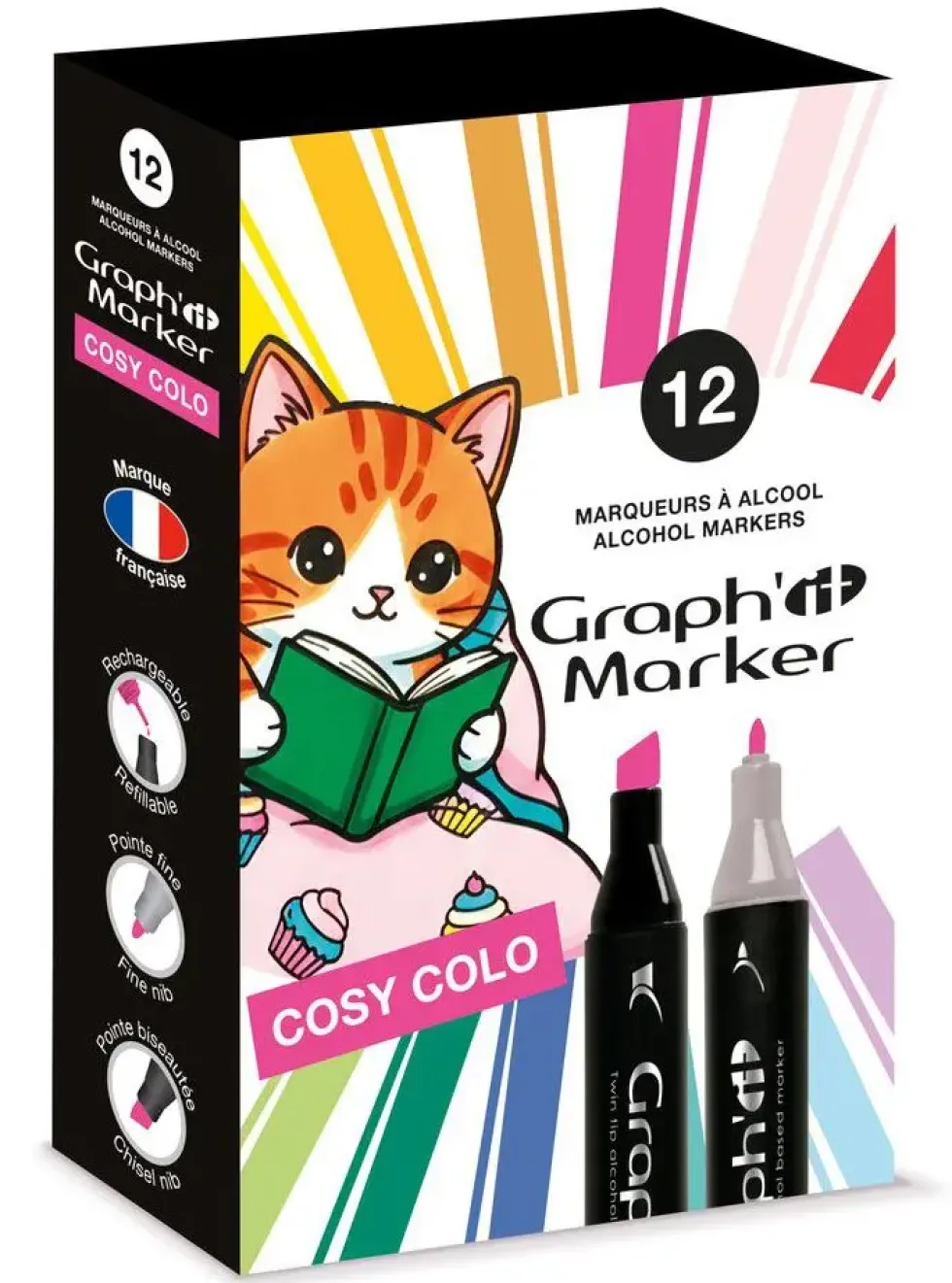 GRAPH'IT SET 12 MARQUEURS - COSY COLO