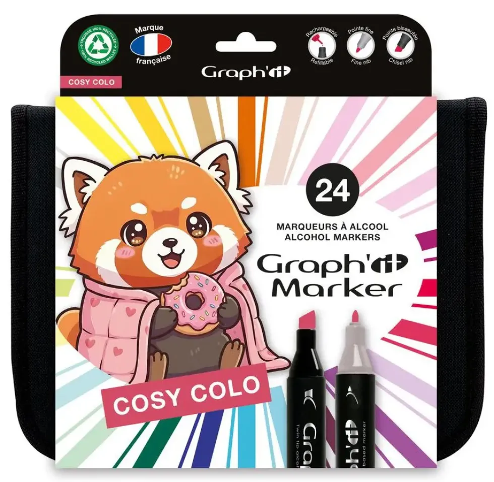GRAPH'IT TROUSSE 24 MARQUEURS - COSY COLO