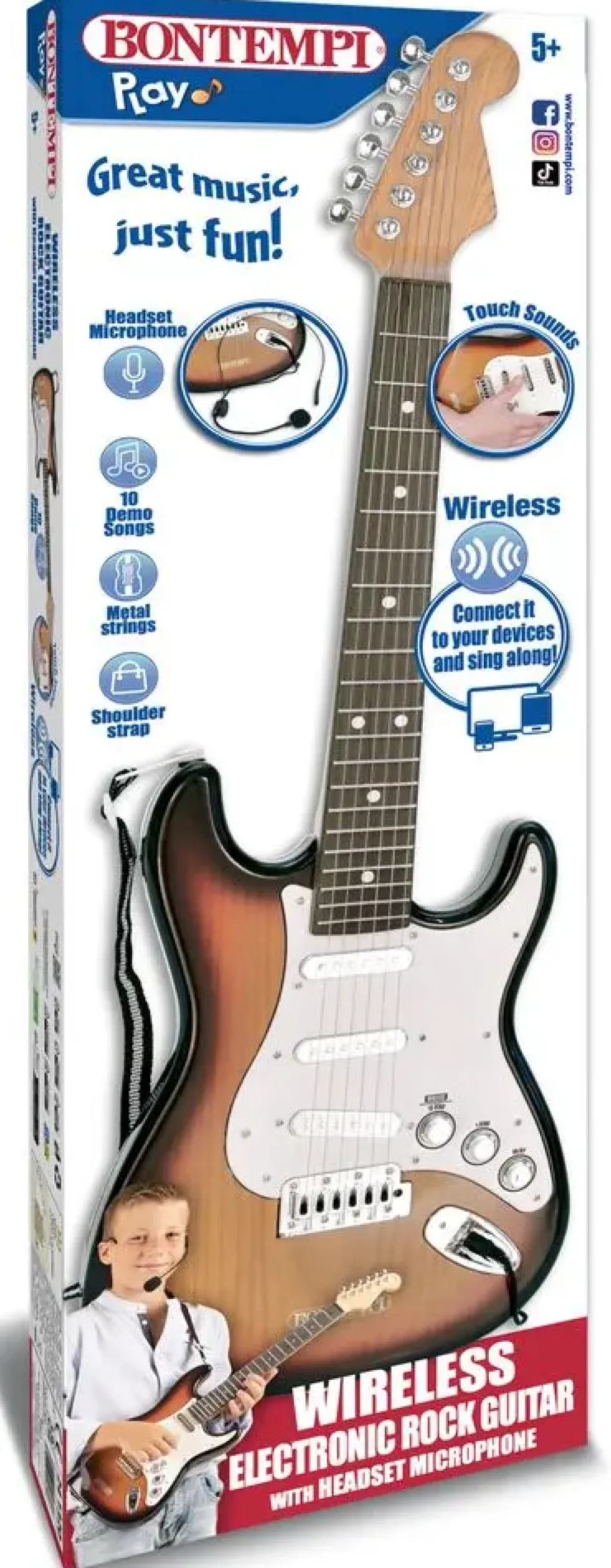 GUITARE ROCK ELECTRONIQUE SANS FIL AVEC BANDOULIERE