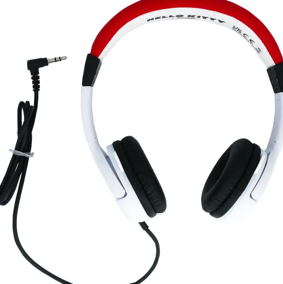 HELLO KITTY - CASQUE AUDIO FILAIRE POUR ENFANT BLANC-ROUGE