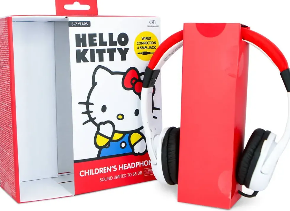 HELLO KITTY - CASQUE AUDIO FILAIRE POUR ENFANT BLANC-ROUGE