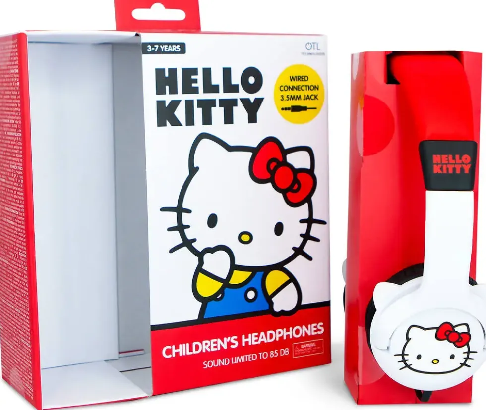 HELLO KITTY - CASQUE AUDIO FILAIRE POUR ENFANT BLANC-ROUGE