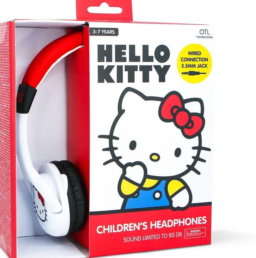 HELLO KITTY - CASQUE AUDIO FILAIRE POUR ENFANT BLANC-ROUGE