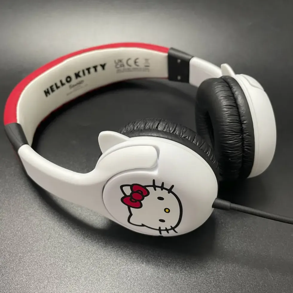 HELLO KITTY - CASQUE AUDIO FILAIRE POUR ENFANT BLANC-ROUGE