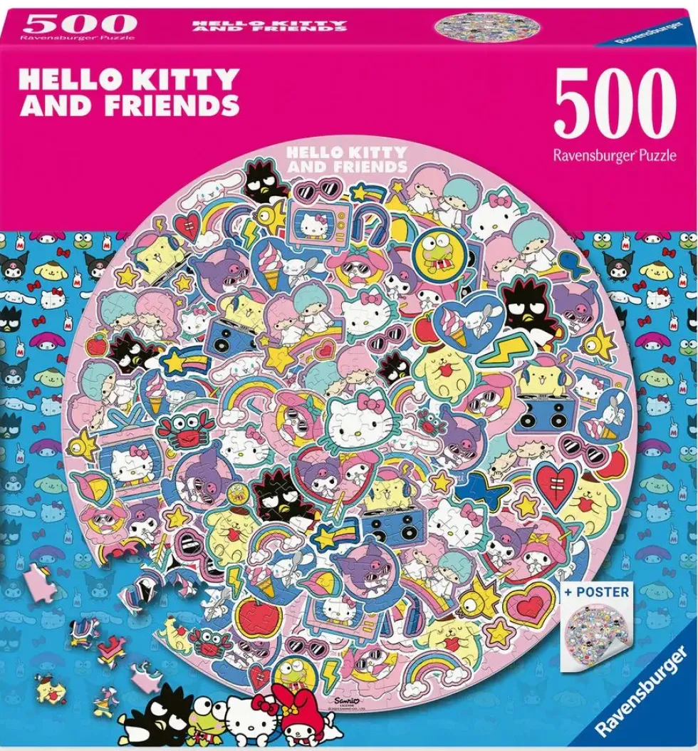 HELLO KITTY -PUZZLE ROND 500 PIECESUN TOURBILLON DE DOUCEUR