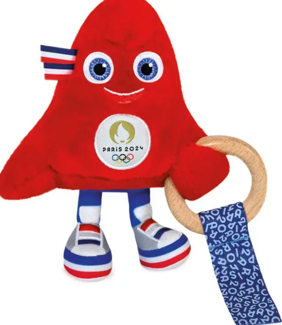 HOCHET AVEC ANNEAU EN BOIS- MASCOTTE JEUX OLYMPIQUES PARIS 2024 - 17 CM
