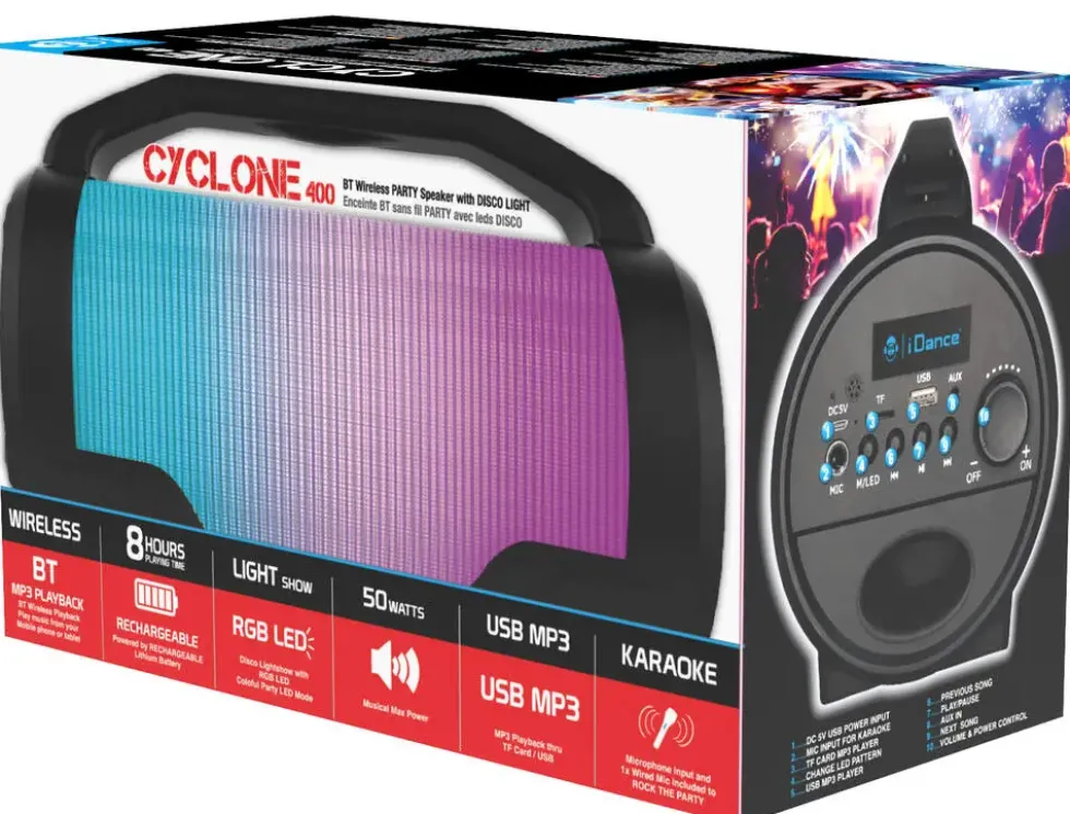 IDANCE - ENCEINTE BLUETOOTH LUMINEUSE 50 W