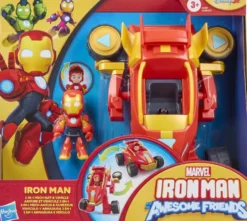 IRON MAN AND HIS AWESOME FRIENDS - FIGURINE ARMURE ET VEHICULE 2-EN-1 - IRON MAN