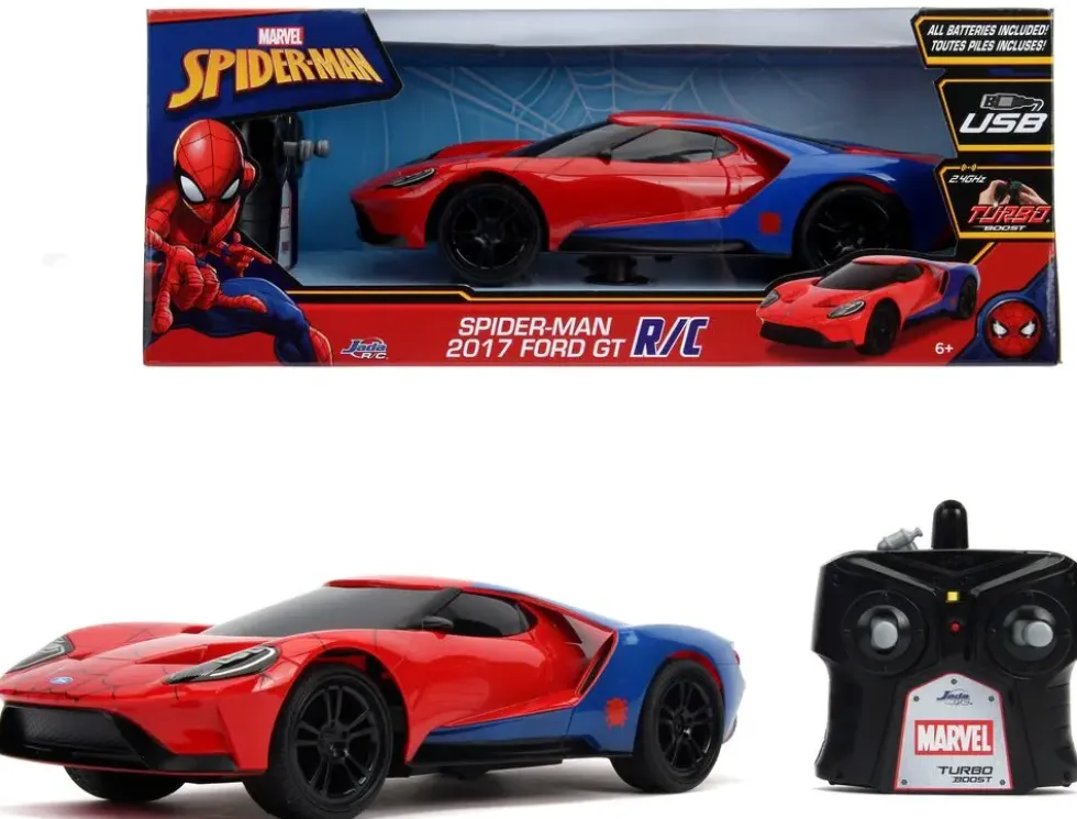 JADA SPIDERMAN - VOITURE RADIOCOMMANDEE FORD GT 1/16