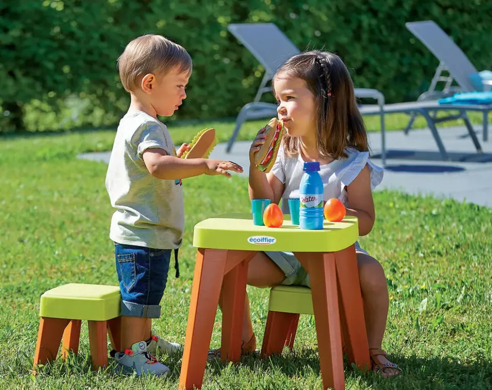 JARDIN ET SAISON - TABLE PIQUE-NIQUE ET 2 TABOURETS