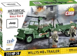 JEEP WILLYS MB - REMORQUE ET MITRAILLEUSE M2