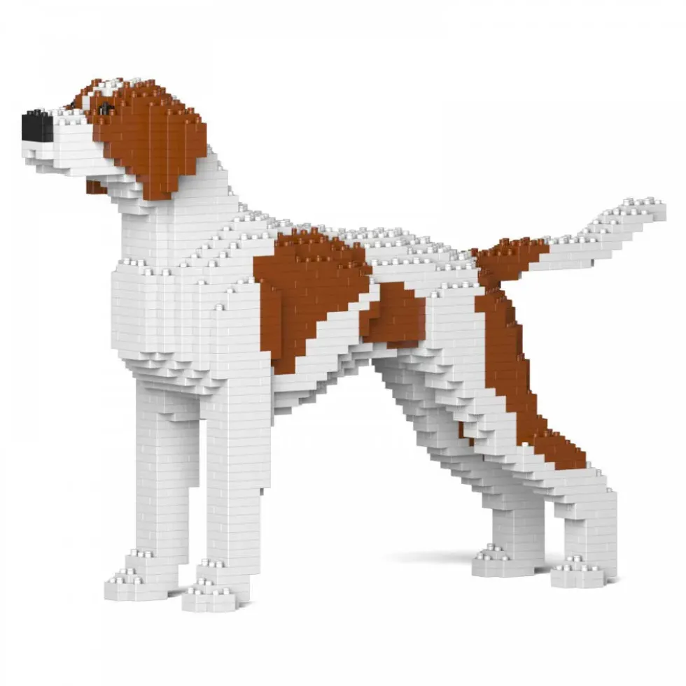 JEKCA BLOCS DE CONSTRUCTION -CHIEN POINTER ANGLAIS TACHES MARRONS