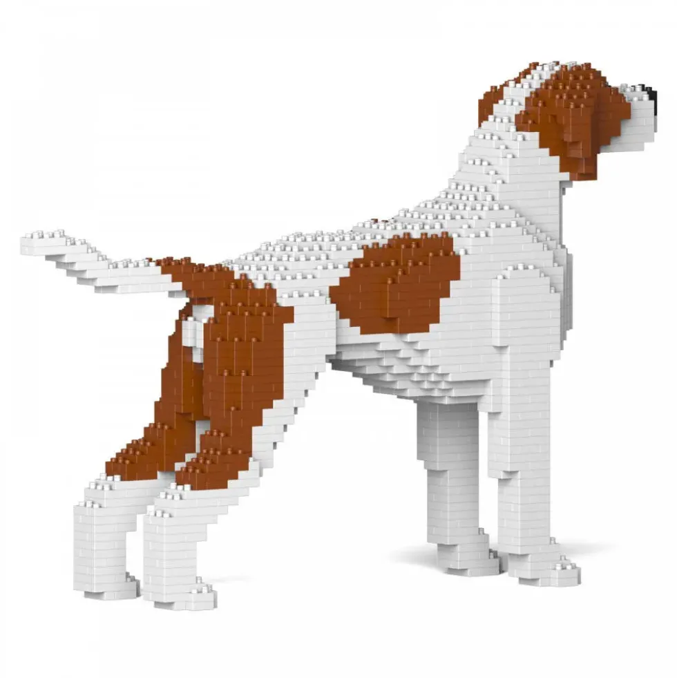 JEKCA BLOCS DE CONSTRUCTION -CHIEN POINTER ANGLAIS TACHES MARRONS
