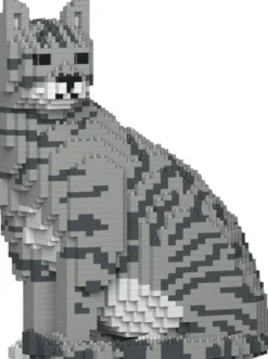 JEKCA BLOCS DE CONSTRUCTION -CHAT TIGRE GRIS CLAIR ASSIS