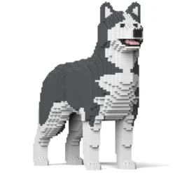 JEKCA BLOCS DE CONSTRUCTION - CHIEN HUSKY (4 EN 1) GRIS STANDARD