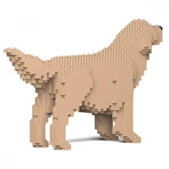 JEKCA BLOCS DE CONSTRUCTION -CHIEN GOLDEN RETRIEVER LA QUEUE EN L'AIR BEIGE