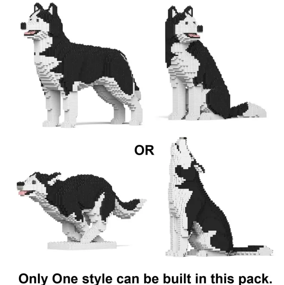 JEKCA BLOCS DE CONSTRUCTION - CHIEN HUSKY (4 EN 1) NOIR STANDARD