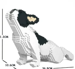 JEKCA BLOCS DE CONSTRUCTION -CHIEN BOULEDOGUE FRANCAIS QUI FAIT DU YOGA CAILLE NOIR