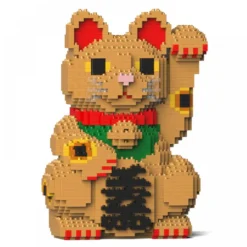 JEKCA BLOCS DE CONSTRUCTION -CHAT PORTE-BONHEUR MANEKI NEKO BEIGE