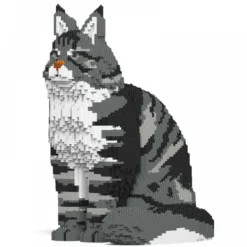 JEKCA BLOCS DE CONSTRUCTION -CHAT MAINE COON GRIS ASSIS