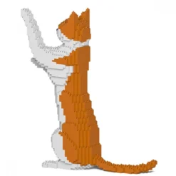 JEKCA BLOCS DE CONSTRUCTION -CHAT CALICO ROUX DEBOUT